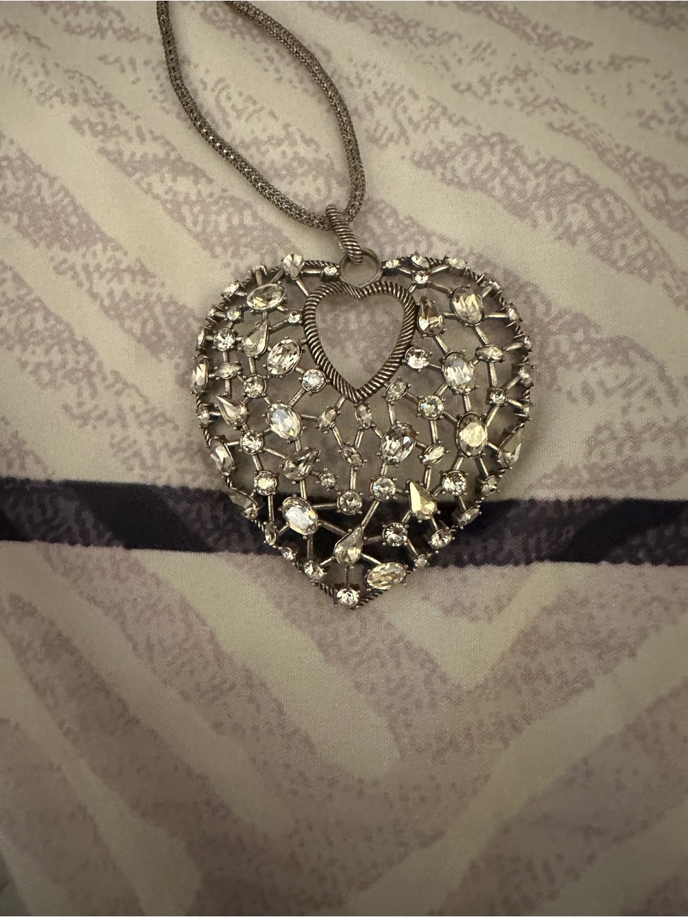 Brighton “One Love” Crystal Heart Pendant Necklace - Sparkling Heart Statement